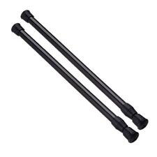 AIZESI Spring Tension Curtain Rods Short Tension Rod (Black, 16" to 28"-2Pcs)