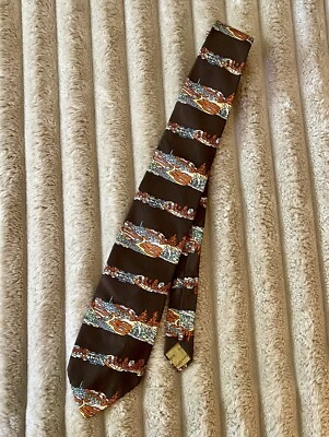 Corbata Pierre Cardin de Colección Años 70 80 Toda Seda Estampado Paisaje Raro Frankenberger’s Foto 1 de 4