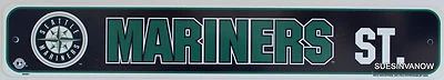 Licensed MLB Sign Large 24" x 4" Seattle Mariners Street  Sign - Image 1 of 2
