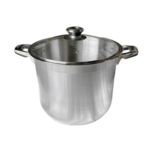 20 Quarts Stainless Steel Stockpot Cooking Pot Glass Lid Boiling Pot Cookware - Picture 1 of 6