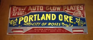 RAR Vintage "PORTLAND ORE." Reflektierende Nummernschildauflage und Display - Bild 1 von 2