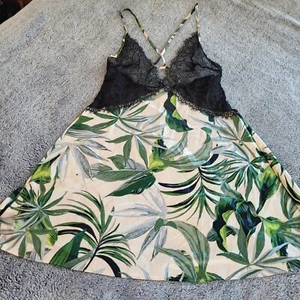 Victorias Secret Cami Slip Dress XXS Lace Satin Palm Lace Romantic Y2K 17459 X - Picture 1 of 9