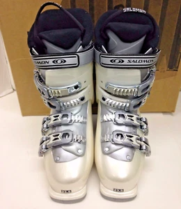 $299 NEW Salomon Womens Ski Boots My Perfect Fit 23.5 US 6 White Pearl Silver - Picture 1 of 8
