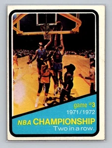 1972-73 Topps NBA Playoffs Game 3 New York Knicks/Los Angeles Lakers #156 VG+ - Bild 1 von 2