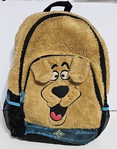 Scooby-Doo Fuzzy Backpack Furry Two Pockets Zippers Water Bottle Pockets 3D Ears - Picture 1 of 13