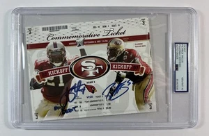 BOLETO DEBUT PATRICK WILLIS JOE STALEY DOBLE FIRMADO NFL 9/10/07 49ERS PSA/DNA - Imagen 1 de 2