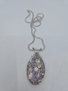 Sajen Womens Necklace Reversible Floral Pendant Sterling Silver - Picture 1 of 4