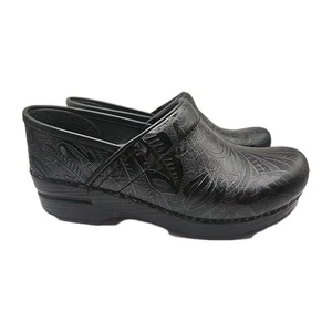Dansko Women's Leather Slip-On Clog Shoes, Black Size 37 (US 6.5-7) - Picture 1 of 8