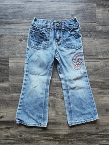 Y2k Oshkosh Butterfly Rainbow Embroidered Denim Jeans - Bild 1 von 6