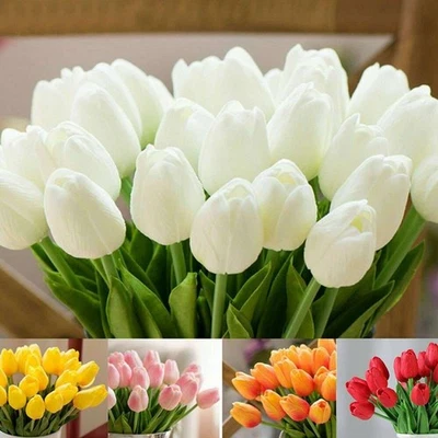 Artificial Tulips Real Touch Bridal Home Wedding Party Festival Decor - Image 1 of 4