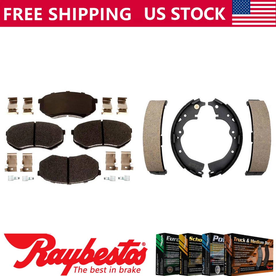 Kit pastillas de freno y zapatas de freno delanteras traseras de cerámica para Toyota Tacoma 1995 1996 1997 Foto 1 de 4