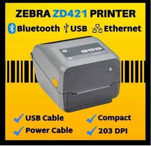 Zebra ZD421 Thermal Monochrome Label Printer - ZD4A042-D01W01EZ - Picture 1 of 8