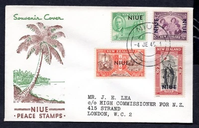 Niue - 1946 KGVI Peace Issue Primer Día Cubierta Foto 1 de 2