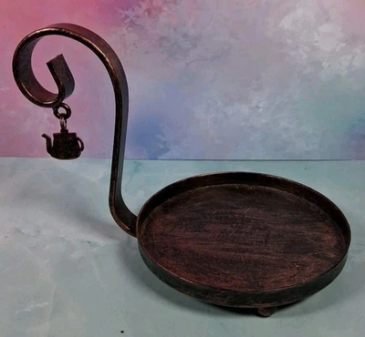 YANKEE CANDLE Acabado Antiguo Metal Manija Tetera Dije Tarro Candelabro Foto 1 de 4