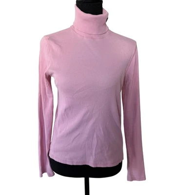 Vintage Polo Jeans Co Ralph Lauren Womens Pink Ribbed Turtleneck Size L Preppy - Image 1 of 4