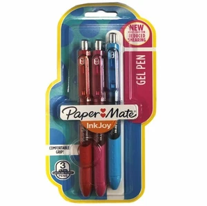 Bolígrafos rodillos de gel PaperMate InkJoy - surtidos (rojo/rosa/turquesa) - paquete de 3 - Imagen 1 de 5