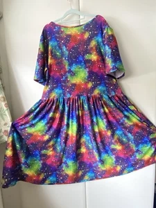 Topsy Curvy Size XC 28-36 Rainbow Constellation Knee-length Dress - Picture 1 of 9