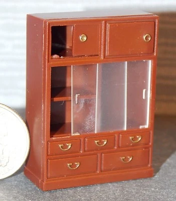 娃娃屋微型橱柜滑动门1:24半比例D143多莉画廊 — 第 1/2 张图片