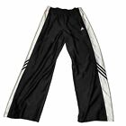 Adidas Sweatpants Mens Medium Side Snap Track Pants Black White Striped Workout