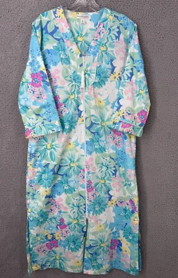Maxi longitud vintage Miss Elaine Kaftan para mujer mediana floral con cremallera frontal Foto 1 de 4