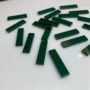 20 per lot NEW LEGO Earth Green ("Dark-er Green") 1x4 Tiles 2431/4543949 modular - Picture 1 of 3