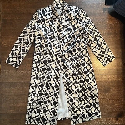 Blazer Ben Marc International Patrón Blanco y Negro Forrado Longline Talla 14 Foto 1 de 4