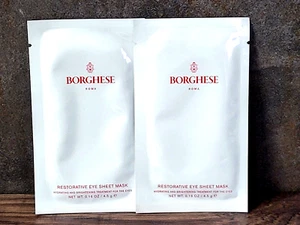 2X Borghese Restorative Eye Sheet Mask hydrating brightening - Picture 1 of 3