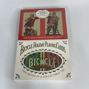 Bicycle 1994 Coca Cola Nostalgia & Holiday Playing Card Sets Metal Tins - Picture 1 of 3