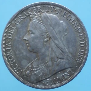 INGHILTERRA VITTORIA CROWN 1899 ARGENTO SILVER COIN SPL CURRENCY COLLEZIONE - Imagen 1 de 2