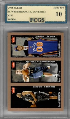 Fleer Russell Westbrook Kevin Love RC 2008 #237 graduado FCGS 10 gemas ¡¡Como nuevo!!! Foto 1 de 2