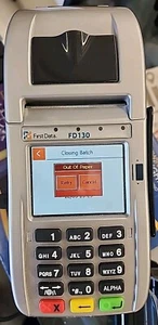 First Data FD130 Credit Card Terminal w/ Power Cable & Accessories - Picture 1 of 7