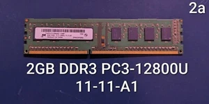 Micron 2GB DDR3 Desktop RAM -  PC3-12800U - 11-11-A1 - 1600 MHz - Picture 1 of 2
