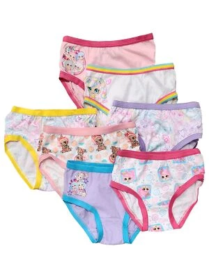 Girls Kindi Kids Briefs Underwear 7 Count Pack 100% Cotton Size 4 - Image 1 of 2