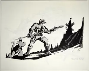 TILTING B/W Art Print Dave Sim art 1982 CEREBUS - Picture 1 of 1