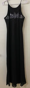 Vintage Cachet Womans Black Y2k Fairy Beaded Formal Evening Dress Gown Size 10 - Picture 1 of 9