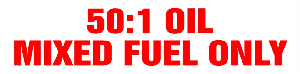 ANYTIME SIGN 50:1 OIL MIXED FUEL ONLY 2" X 1/2" SCREEN PRINTED 5 DECALS POLYURETHANE TOP COAT