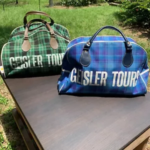 Vintage Geisler Tours Plaid Travel Bags 1950s Historical Charter Flight Pioneer - Picture 1 of 24
