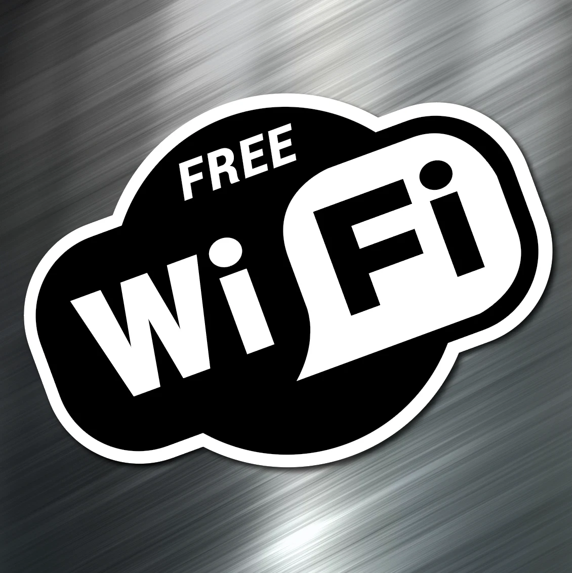 Window Decal WiFi Bars Window Sticker - White Vinyl Business Wireless ...