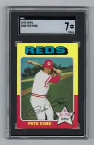 1975 Topps Baseballkarte 320 Pete Rose Cincinnati Reds SGC 7 zentriert! Tolle Farbe - Bild 1 von 2