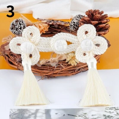 1X DIY Large Chinese Frog Fasteners Closure Button Knots Tassel Ethnic Retro Sew - Image 1 of 4