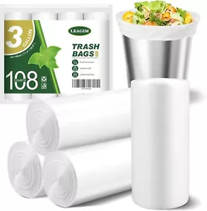 Small Trash Bags 3 Gallon, 108 Count Garbage Bags Bathroom Mini Trash Can Liners - Picture 1 of 2