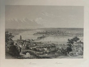 Veduta  di Mantova dalla parte del ponte dei Mulini 1859. Lombardia - Picture 1 of 9