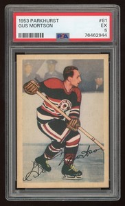 1953-54 Parkhurst #81 Gus Mortson  PSA 5