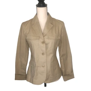 Talbots Cotton Safari Style Blazer Size 8 NWOT - Picture 1 of 13