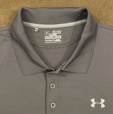 UNDER ARMOUR Mens Solid Gray Performance Golf Polo Shirt 3XL - Image 1 of 4