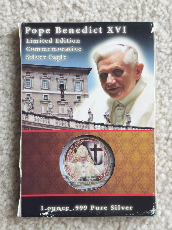 2013 Pope Benedict XVI Limited Edition Commemorative American Silver Eagle 1 oz - Image 1 of 4