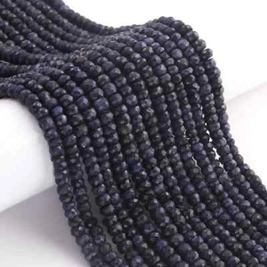 1 Hilo Natural Zafiro Azul Facetado Rondeles-Cuentas Rondeles Piedras Preciosas - 5 mm - Imagen 1 de 4
