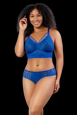 PARFAIT P5951 Mia Lace Wire-Free Padded Bralette - Sapphire Blue - IN STOCK - Image 1 of 3