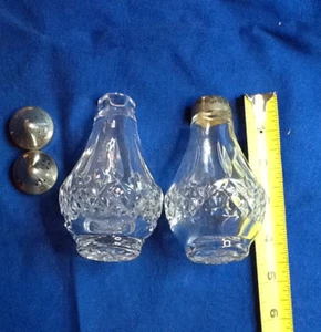 AGITADORES DE SAL Y PIMIENTA DE CRISTAL WATERFORD VINTAGE (SOLO PIEZAS) PLATO DE PLATA 10622A - Imagen 1 de 7