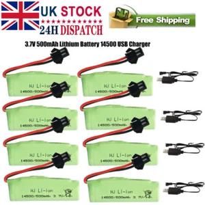 3,7V 500mAh Lithium Akku 14500 mit USB Ladegerät für DE40 DE50 E35 DE38 RC Auto - Bild 1 von 28